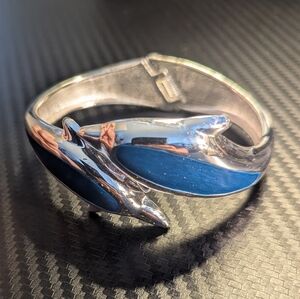 Silver and Blue Dolphin Bracelet